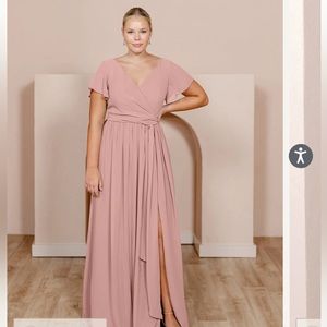 Revelry Harper Chiffon Dress in Antique Blush